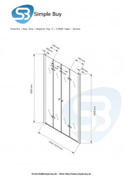 Glas Concept 24 155x195cm Vegas - Dusche - Nischendusche - Pendeltür - 8mm ESG 